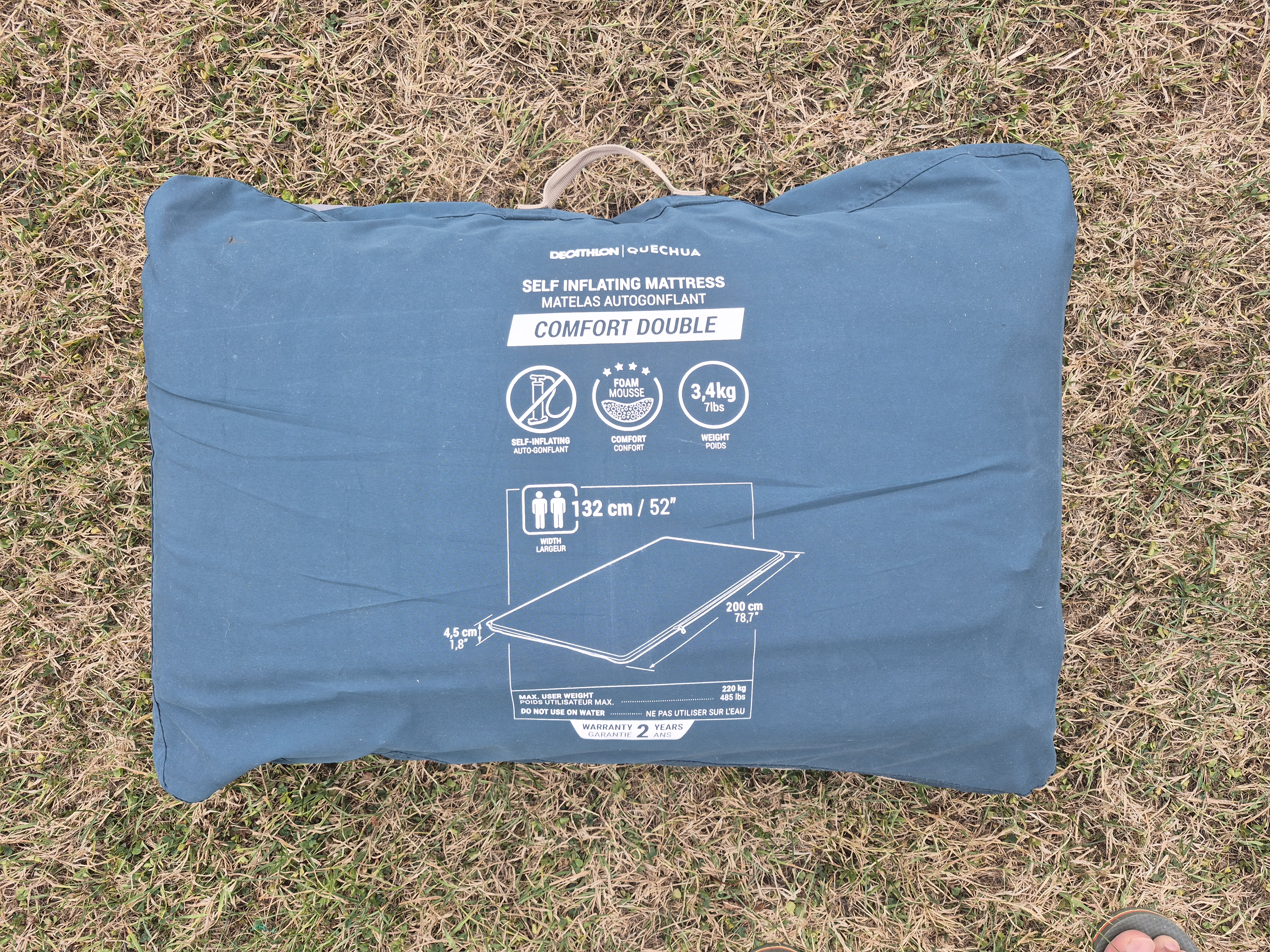 Self-inflating, 2-person camping mattress